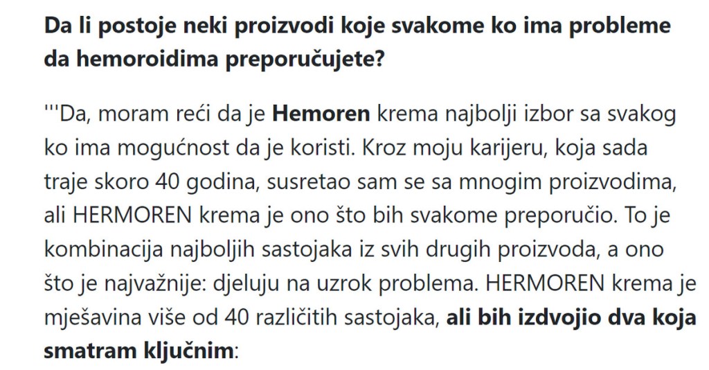 Hemoren za tretman hemoroida
