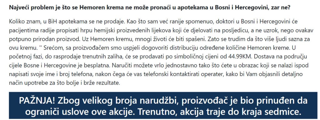 Hemoren u Bosni i Hercegovini